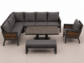 Amber Aluminium Luxury Corner Sofa with Rise and Fall Dining Table - In Stock - The Outlet Home