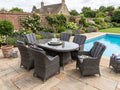 Antigua 6 Seat Oval Dining Set with Lazy Susan in Grey - Pre - order due June - Order by 28th April for Free Weather Cover - The Outlet Home