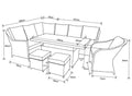 Antigua Corner Sofa Set with Rising Fire Pit Table - Pre - order due end of April - Order By 31st March For Free Weather Cover - The Outlet Home