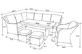 Antigua Corner Sofa Set with Rising Table Dark Grey - Pre-order due end of July - Order by 9th July for Free Parasol & Weather Cover - The Outlet Home