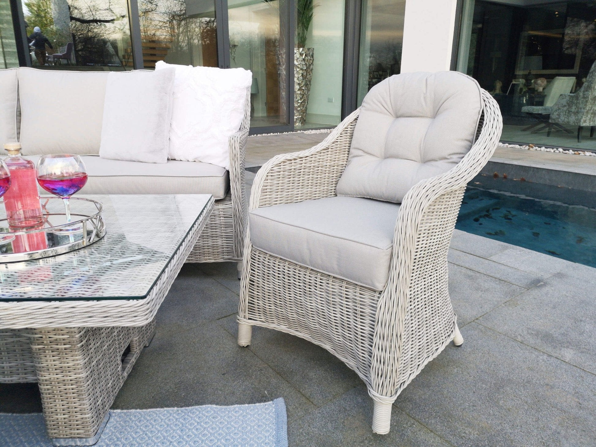 Antigua Corner Sofa Set with Rising Table, Stools & Armchair - Pre - order due in 20th February - The Outlet Home
