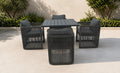 Aria Luxury Aluminium 4 Seat Dining Set Dark Grey - Order by 5th June for Free Parasol & Weather Cover - The Outlet Home