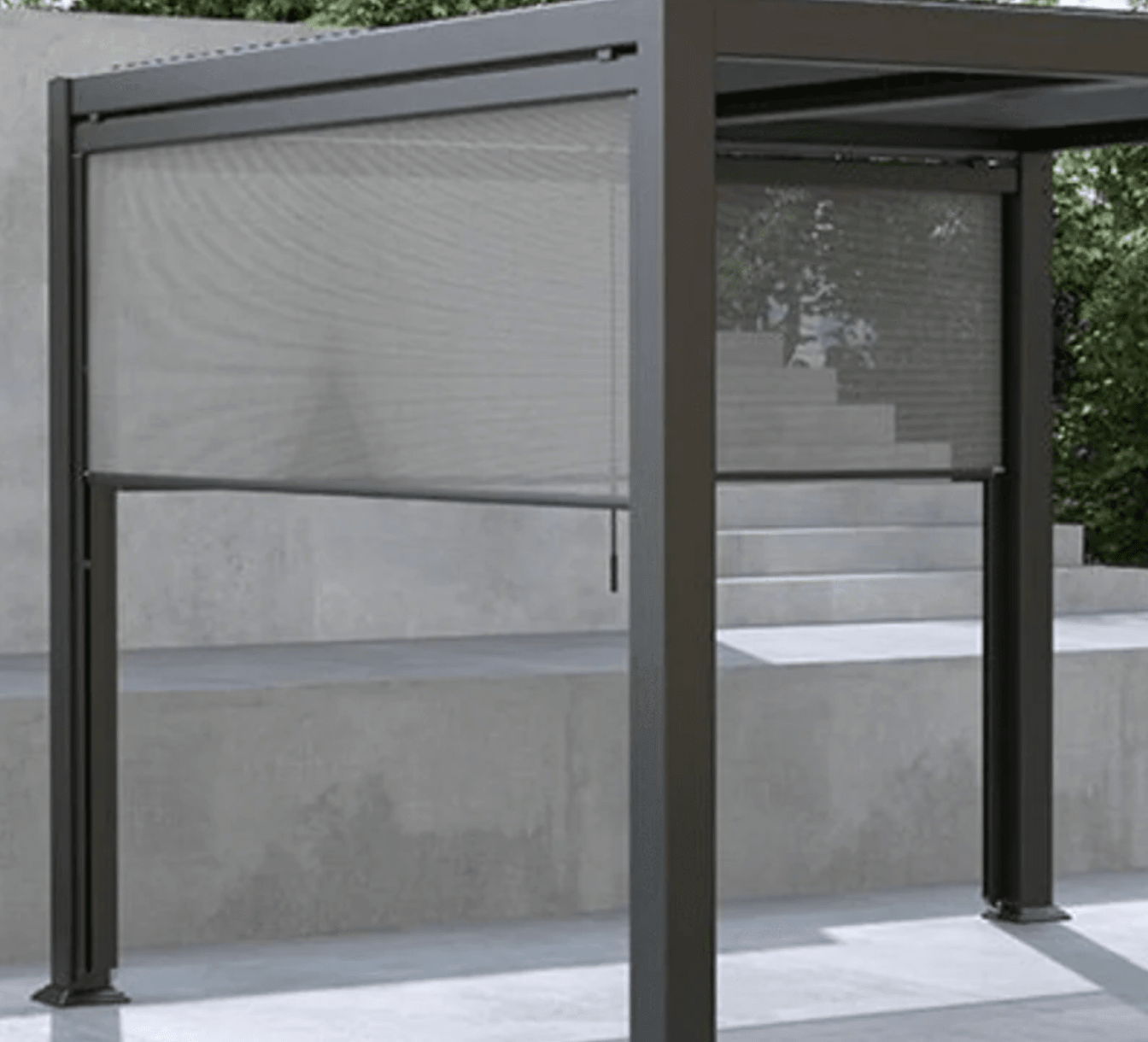 Cosmo Premium Aluminium Pergola 4x3m (approx 13ft x 10ft) LED Lights, 4 x windproof retractable sides + 5 year warranty + free delivery - The Outlet Home