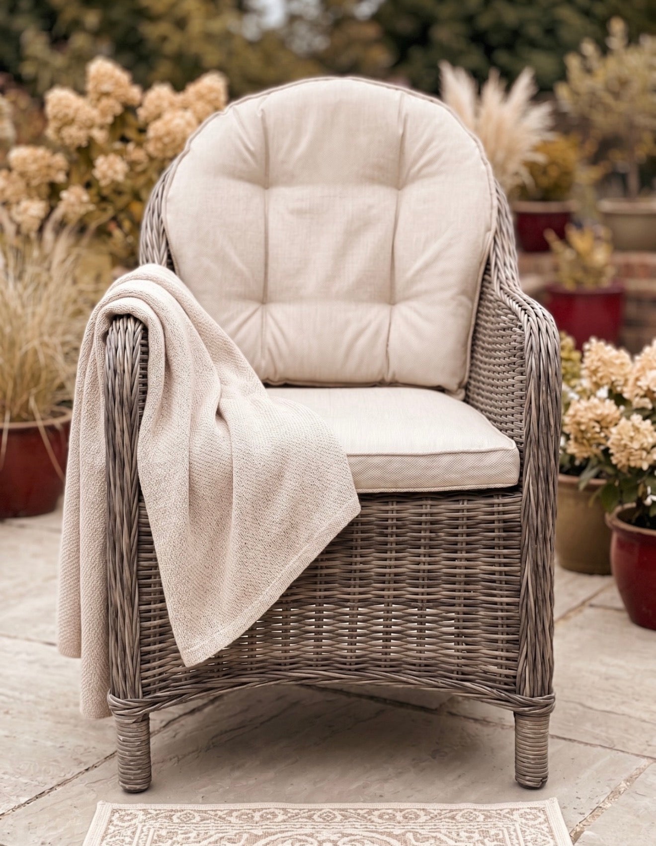 Marseille Luxury 6 Seat Dining Set Natural - Order by 9th July for Free Parasol & Weather Cover - The Outlet Home