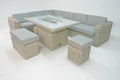 Santa Monica Luxury Edition with Rise & Fall Fire Pit Table (Left Hand Facing) - Pre - order due mid May - Order by 7th April for Free Parasol & Weather Cover - The Outlet Home