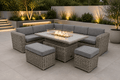 Santa Monica Luxury Edition with Rise & Fall Fire Pit Table (Right Side) Order by 26th May for Free Parasol & Weather Cover - The Outlet Home