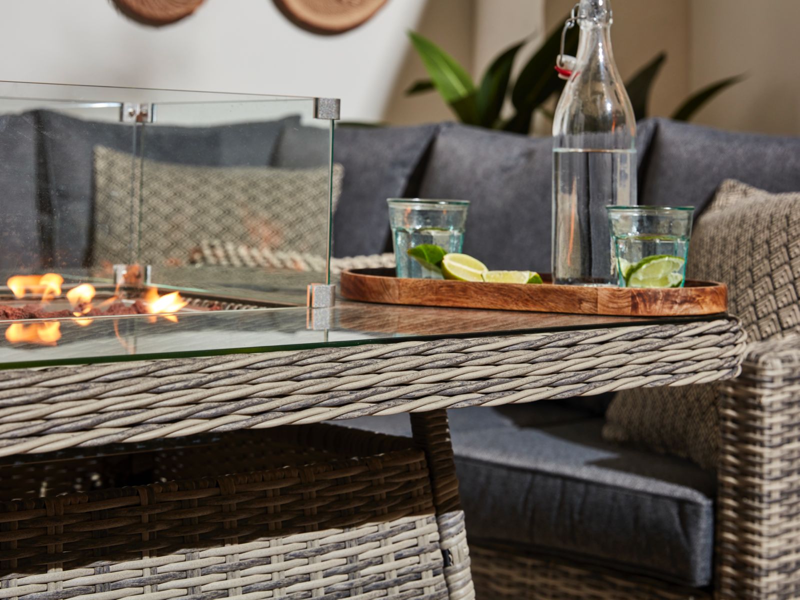 Siena Grande Corner Sofa with Fire Pit Dining Table - Pre - order due May - The Outlet Home