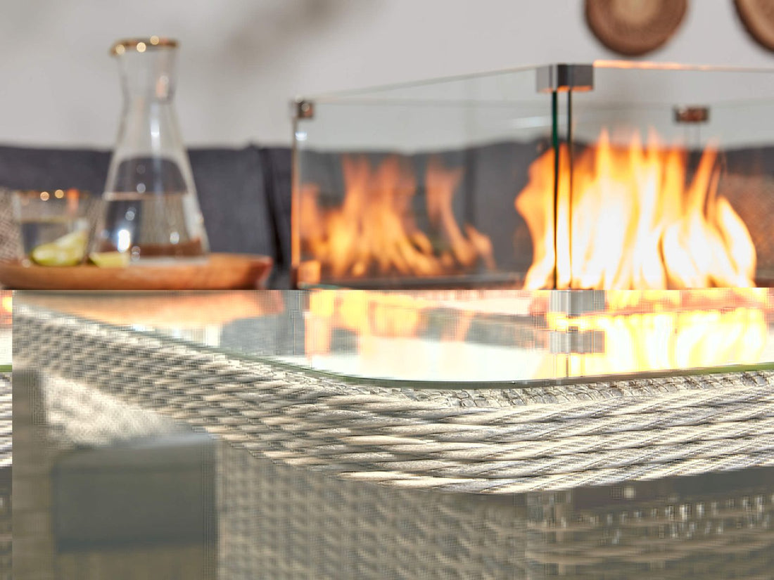 Siena Grande Corner Sofa with Fire Pit Dining Table - Pre - order due May - The Outlet Home