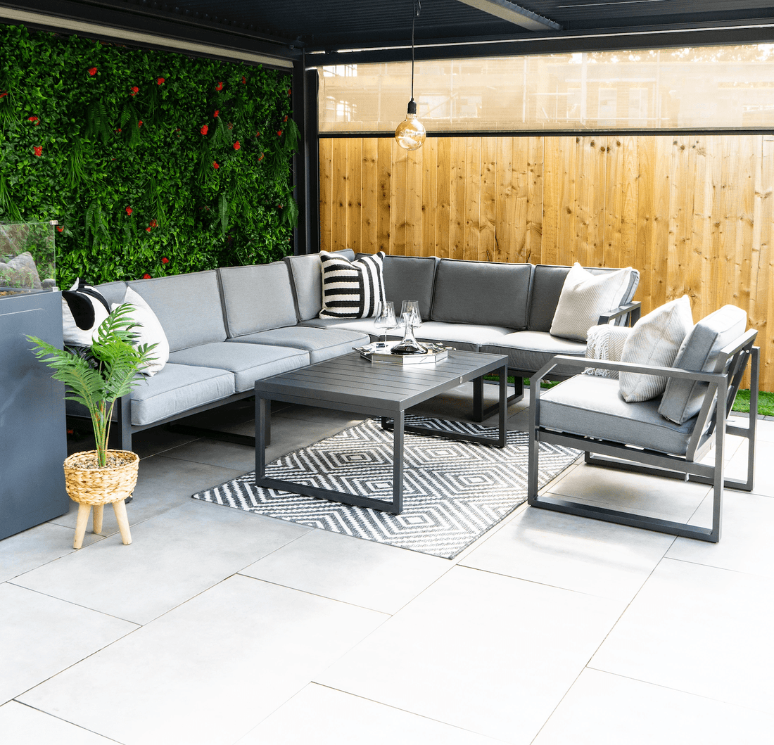 Sofia Aluminium Corner Sofa Grey in grey - The Outlet Home