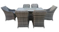 The Oxford 6 Seat Fire Pit Dining Set - The Outlet Home