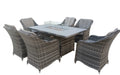 The Oxford 6 Seat Fire Pit Dining Set - The Outlet Home