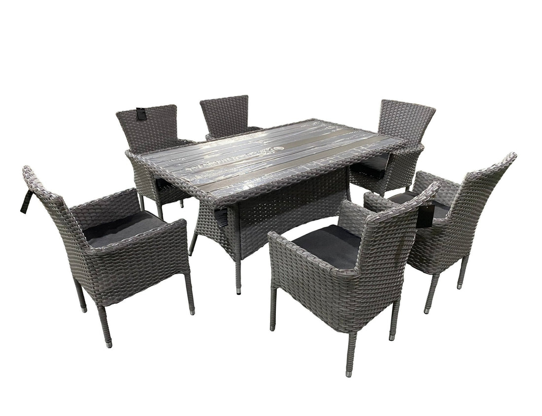 Victoria 6 Seat Rectangle Dining Set - Pre Order End of April - The Outlet Home